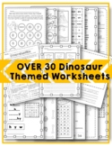 Dinosaur Unit [ 30+ Worksheets ] for Kindergarten and 1st Grade