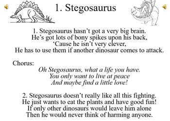 Preview of Dinosaur Unit - Stegosaurus Song