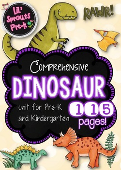 Preview of Dinosaur Unit for Pre-K and Kindergarten with Printables and Activities