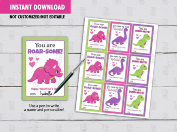 You're Roaresome Dinosaur Valentine's Day Cards