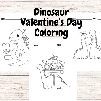 Dinosaur Valentines's Day Coloring Page By Acharm Shop For Kids 