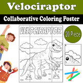 Dinosaur Velociraptor Collaborative Coloring Poster | End 