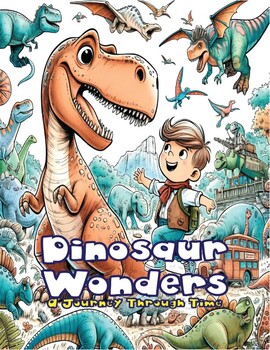 Preview of Dinosaur Wonders: A Journey Through Time - A Coloring Storybook