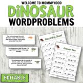 Dinosaur Word Problems for Montessori Elementary or Math Centers