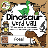 Dinosaur Word Wall- includes vocabulary list and word worksheets