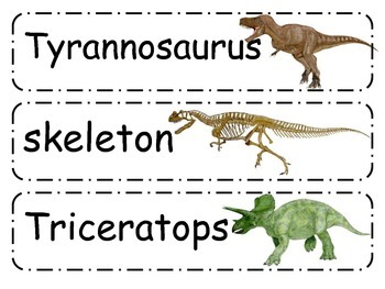 Dinosaur Word Wall Cards by Herding Kats in Kindergarten | TpT