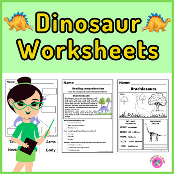 Preview of Dinosaur Worksheets Packet