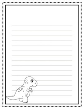 dinosaur border writing paper