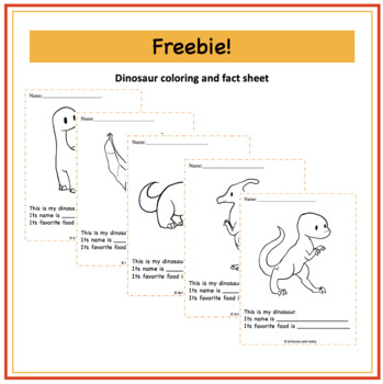 Preview of Dinosaur Writing and Coloring Page - FREEBIE