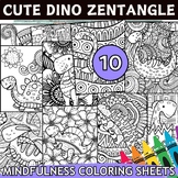 Dinosaur Zentangle Coloring Pages ,Mindfulness Designs  En