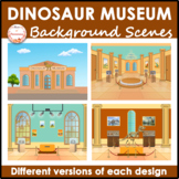 Dinosaur and Historical Museum Background Scenes Clipart 