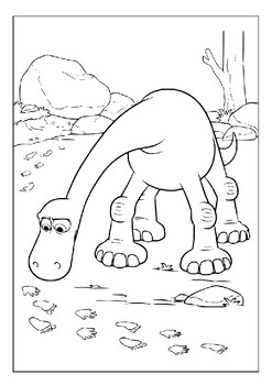 Arlo Helps Spot Good Dinosaur Coloring Pages - Free Printable