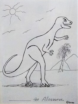 Preview of Allosaurus coloring page.