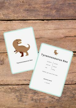 Preview of Dinosaur names deciphered, Etymology, Tyranosaurus Rex, Flashcards, Crossword