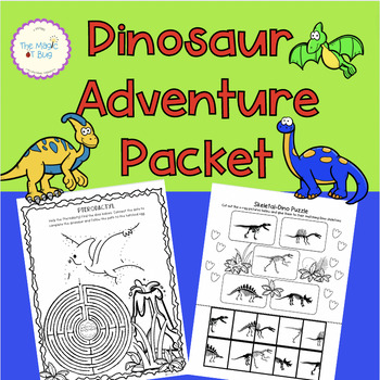 Preview of Dinosaur printable activities - Puzzles, Visual Perception, Handwriting, OT
