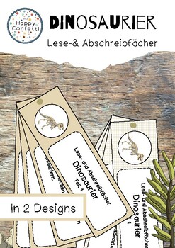 Preview of Dinosaur reading and copying fan - Dinosaurier Lese- und Abschreibfächer
