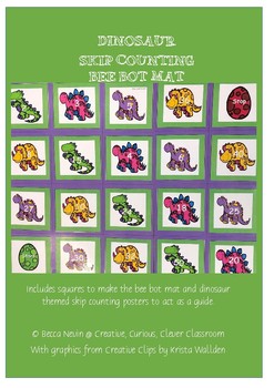 Preview of Dinosaur - skip counting - bee bot mat and posters
