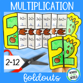 Dinosaur themed multiplication foldable math facts activit