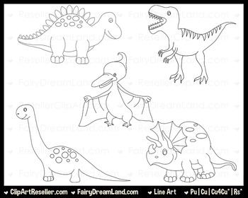 dinosaur clipart black and white