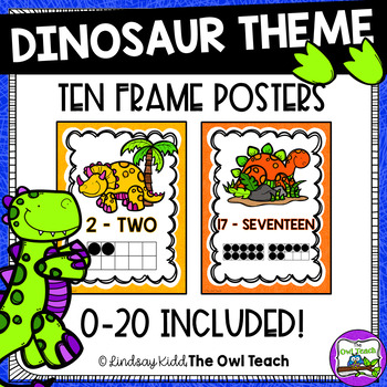 Preview of Dinosaur Theme:  Number Posters