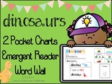 Dinosaurs - 2 Pocket Charts, Emergent Reader, Word Wall Cards