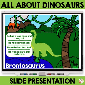 Preview of Dinosaurs Slide Presentation (Vocabulary: Paleontologist, Brontosaurus and MORE