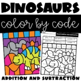 Dinosaurs Addition and Subtraction Color by Number
