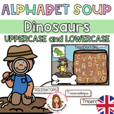 Dinosaurs Alphabet soup. Letter recognition. Literacy centers