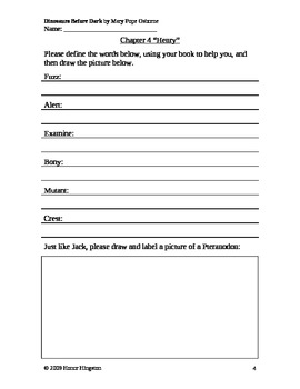 Preview of Dinosaurs Before Dark Worksheets (Magic Tree House #1)