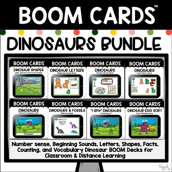 Preview of Dinosaurs Boom Cards BUNDLE Classroom or Distance Learning