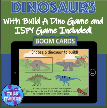 Preview of Dinosaurs - Build a Dinosaur and Dino Picture Hunt | Boom Cards