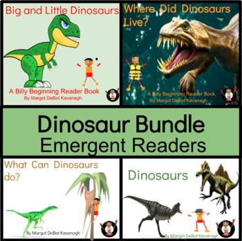 Preview of Dinosaurs Bundle Emergent Guided Reading Levels A to C Billy Beginning Readers