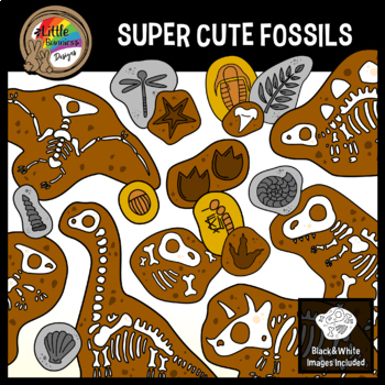 Preview of Dinosaurs Clipart - Bones , Skeletons and Fossils