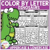 Dinosaur Color by Letter Recognition Alphabet Worksheets