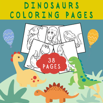 Preview of Dinosaurs Coloring Pages | Dino Coloring Sheets | Kindergarten Coloring Pages