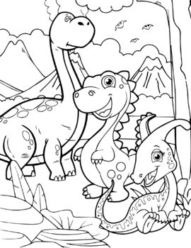 Dinosaurs Coloring Pages | Free by Kidzvilly | TPT