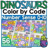 Dinosaurs Coloring Pages Math Color by Number Color by Cod