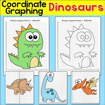 Preview of Dinosaurs Coordinate Graphing Pictures - Plotting Ordered Pairs Activity