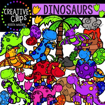 Preview of Dinosaur Clipart {Creative Clips Digital Clipart}