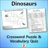Dinosaurs Crossword & Vocabulary Quiz