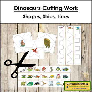 Preview of Dinosaurs Cutting Work - Scissor Practice