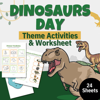 Preview of Dinosaurs Day- Learn about Dinosaurs - Printable Worksheet, Activities & Craft