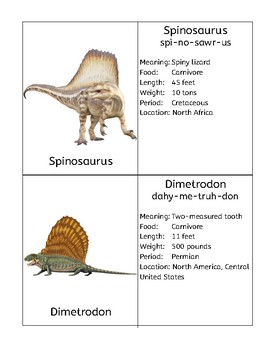 Preview of Dinosaurs Description Cards