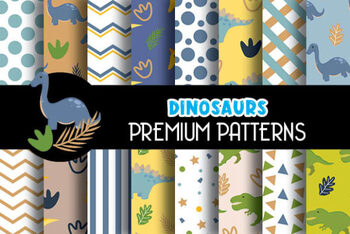 Preview of Dinosaurs Digital Papers Patterns