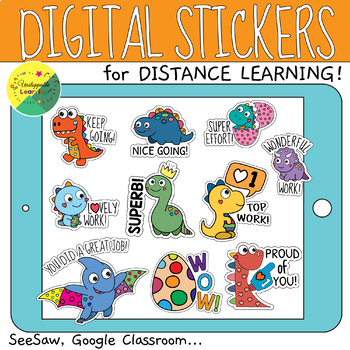 Preview of Dinosaurs Digital Stickers. SeeSaw instructions included
