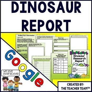 Preview of Dinosaurs | Dinosaurs Report | Google Classroom Activities | Google Slides