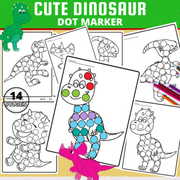 Preview of Dinosaurs Dot Marker Printables | Jurassic Dinosaurs, Coloring Sheets
