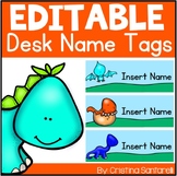 Dinosaurs Editable Name Desk Tags