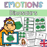 Dinosaurs Emotions Face. Feelings. Character Education. English