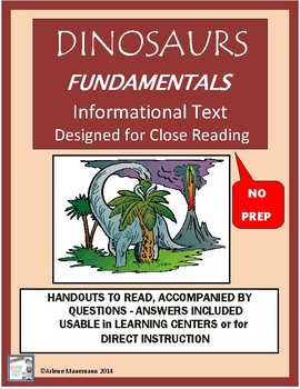 Preview of DINOSAURS  Informational and Close Reading - Distance Learning